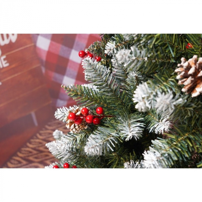 Brad Artificial de Craciun, Flippy, Sectionat pentru Perete/ Colt, 1.50 m inaltime, Verde, Decorat, Diametru Inferior 83 cm, Interior/ Exterior [22]