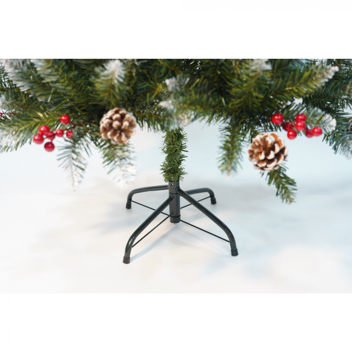 Brad Artificial de Craciun, Flippy, Sectionat pentru Perete/ Colt, 1.50 m inaltime, Verde, Decorat, Diametru Inferior 83 cm, Interior/ Exterior [9]