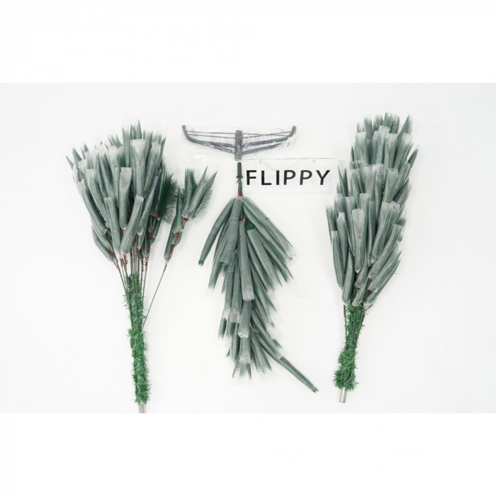 Brad artificial de Craciun tip pin, clasic, pentru interior/exterior, inaltime 120 cm, Flippy, verde, suport metalic inclus [2]