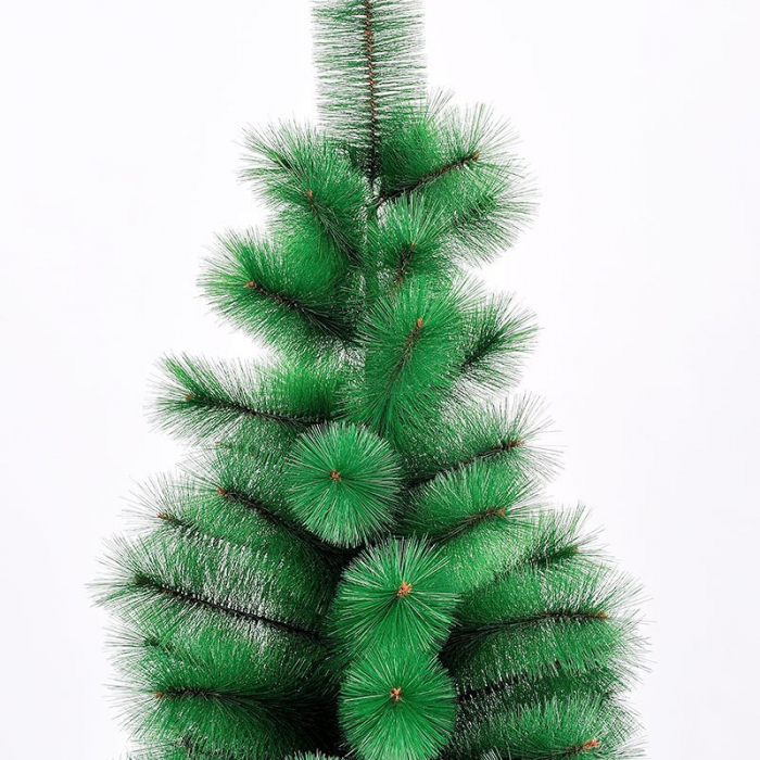 Brad artificial de Craciun tip pin, clasic, pentru interior/exterior, inaltime 120 cm, Flippy, verde, suport metalic inclus [6]