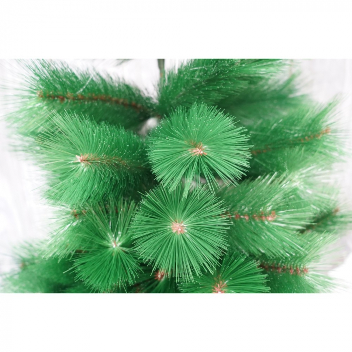 Brad artificial de Craciun tip pin, clasic, pentru interior/exterior, inaltime 150 cm, Flippy, verde, suport metalic inclus [4]