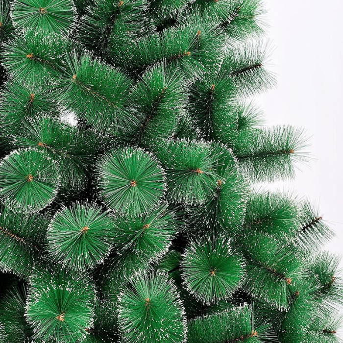 Brad artificial de Craciun tip pin nins, pentru interior/exterior, inaltime 180 cm, Flippy, verde, suport metalic inclus [6]