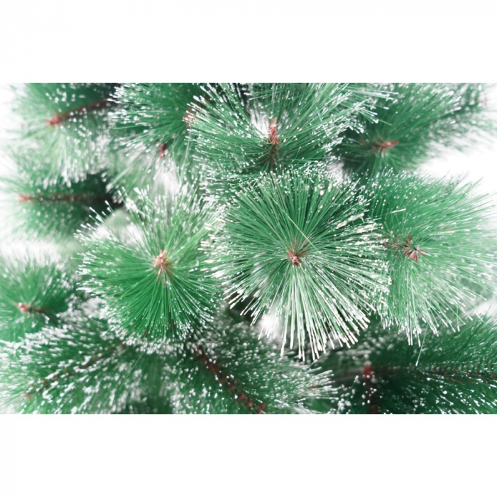 Brad artificial de Craciun tip pin nins, pentru interior/exterior, inaltime 210 cm, Flippy, verde, suport metalic inclus [3]