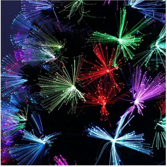 Brad Artificial Luminos de Craciun, Flippy, 1.8 m inaltime , Ramuri cu Fibra Optica, Multicolor, Suport Metalic Inclus [5]