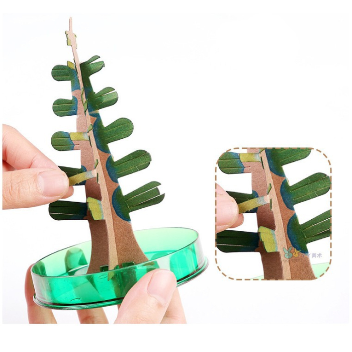 Brad Copac de Hartie Infloritor pe Apa, Flippy, Jucarie Brad Magic Infloritor de Craciun, Crestere Lenta in 8-24 h, Decoratiune de Craciun, 16.5 x 9.5 x 9.5 cm, Alb [3]