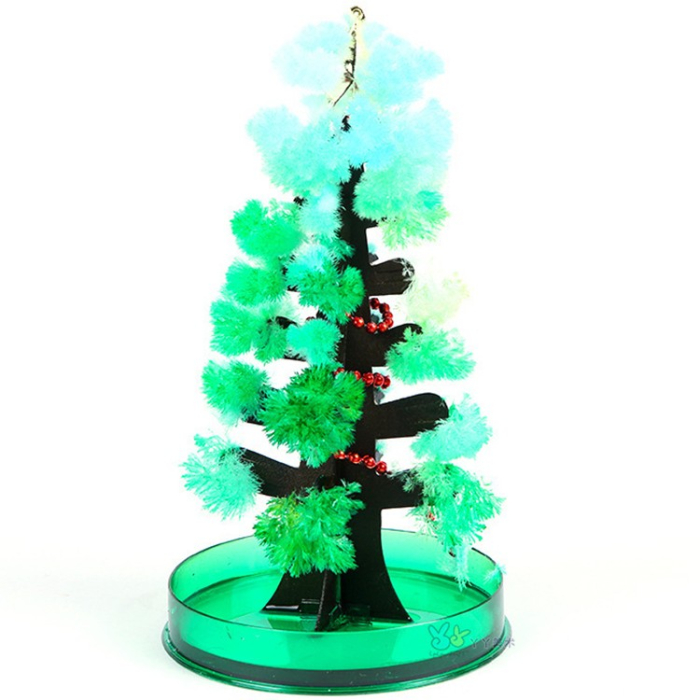 Brad Copac de Hartie Infloritor pe Apa, Flippy, Jucarie Brad Magic Infloritor de Craciun, Crestere Lenta in 8-24 h, Decoratiune de Craciun, 16.5 x 9.5 x 9.5 cm, Verde [5]