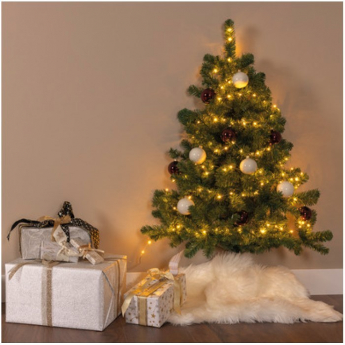 Brad de Craciun artificial cu suport inclus Flippy, 120 cm, 240 ramuri/varfuri, material plastic, suport clasic, fara iluminare, utilizat pentru interior/exterior, verde [12]