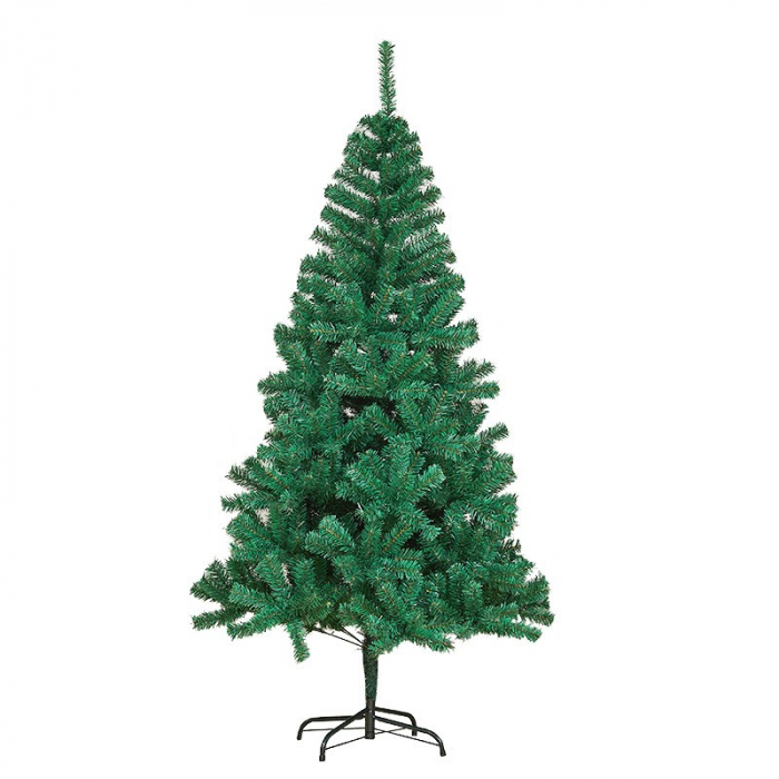 Brad de Craciun artificial cu suport inclus Flippy, 180 cm, 600 ramuri/varfuri, material plastic, suport clasic, fara iluminare, utilizat pentru interior/exterior, verde [1]