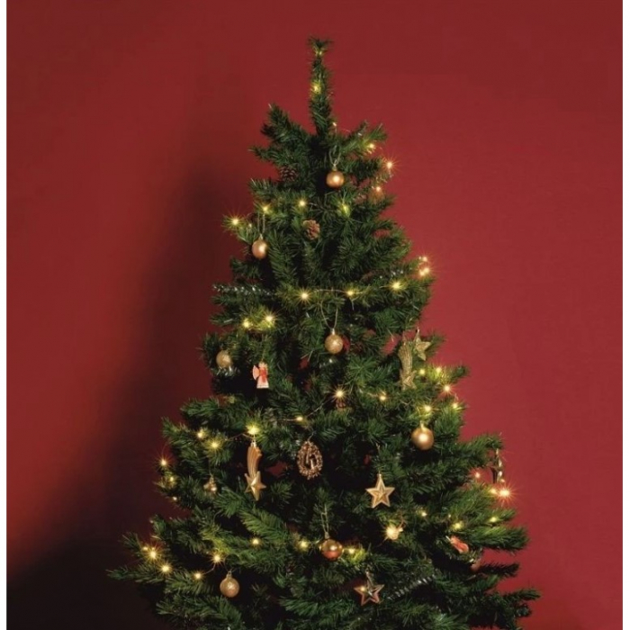 Brad de Craciun artificial cu suport inclus Flippy, 210 cm, 800 ramuri/varfuri, material plastic, suport clasic, fara iluminare, utilizat pentru interior/exterior, verde [10]