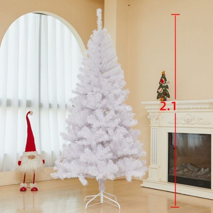 Brad de Craciun artificial cu suport inclus Flippy, 210 cm, 800 ramuri/varfuri, material plastic, suport clasic, fara iluminare, utilizat pentru interior/exterior, alb [2]
