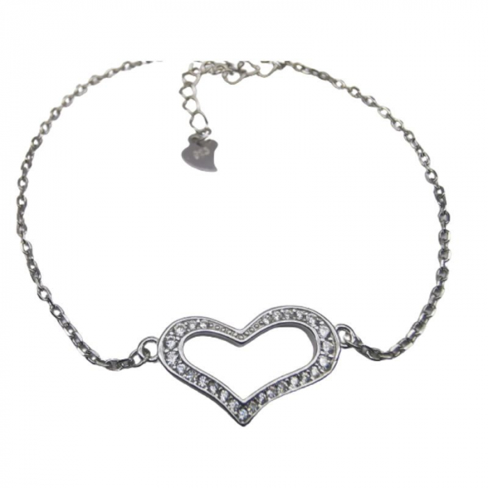 Bratara Argint 925 Inima Contur Asimetrica [2]