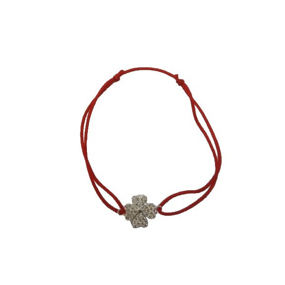 Bratara cu Nod Dublu Argint 925, Trifoi cu Zirconii Mic, 1.01 g [1]