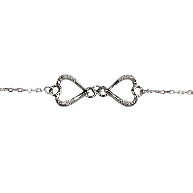 Bratara din Argint 925 Inimi Unite cu Minizirconii, 1.99 g [3]