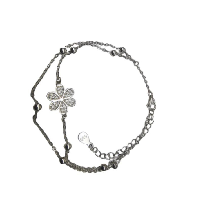 Bratara Dubla din Argint 925 Floare si Bilute, 2.76 g [2]