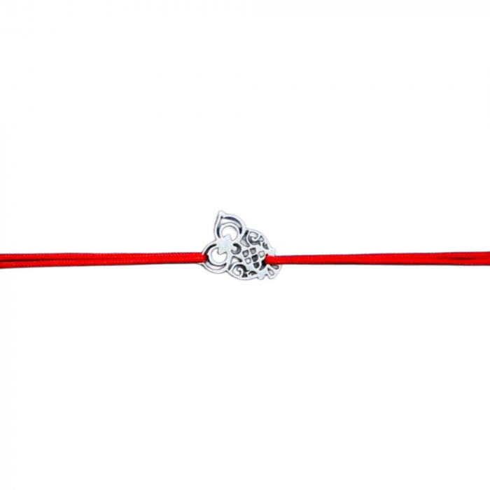 Bratara Snur Reglabil, Argint 925, Bufnita Brodata, Jolie Silver, 0.4 g, 1.2 cm x 1 cm [1]