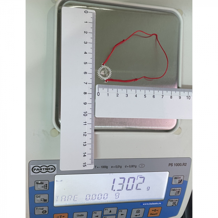 Bratara Snur Reglabil, Argint 925, Cerc Cu Puls Si Inima, 1.3 g, 2 cm x 1.5 cm [6]