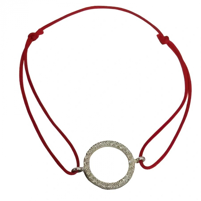 Bratara Snur Reglabil, Argint 925, Cerc Mare Cu Pietre, Jolie Silver, 1 g, 2 cm x 1.5 cm [3]