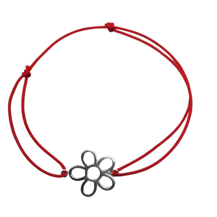 Bratara Snur Reglabil, Argint 925, Floare 5 Petale, Jolie Silver, 1.1 g, 2 cm x 2 cm [1]