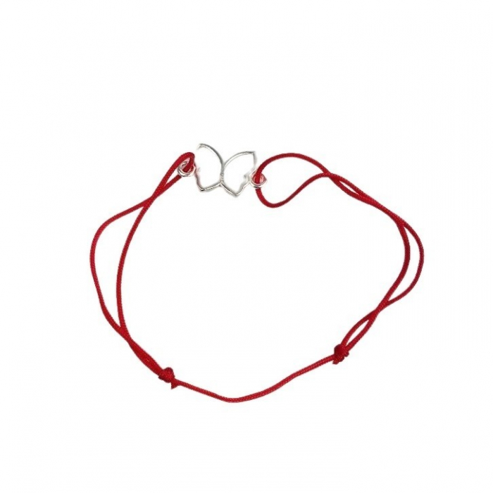 Bratara Snur Reglabil, Argint 925, Fluturas Contur, Jolie Silver, 0.6 g, 1.8 cm x 1 cm [4]