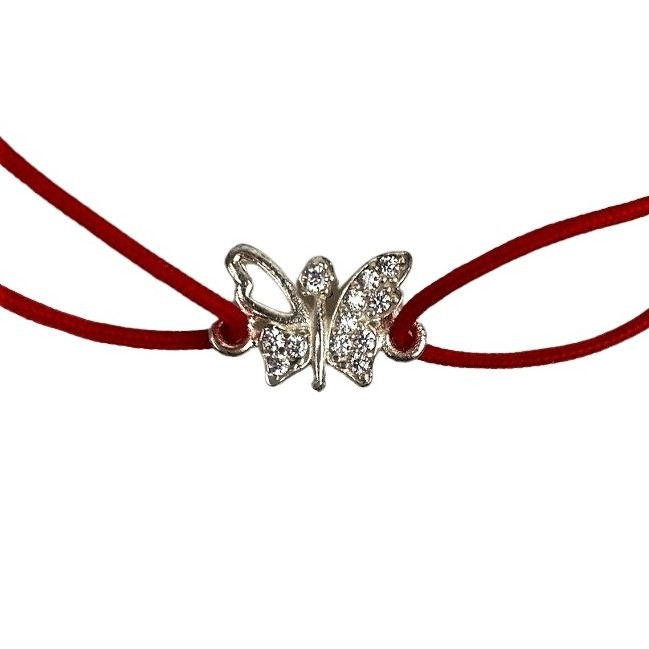 Bratara Snur Reglabil, Argint 925, Fluture Cu Pietre, Jolie Silver, 0.6 g, 1.5 cm x 1 cm [3]