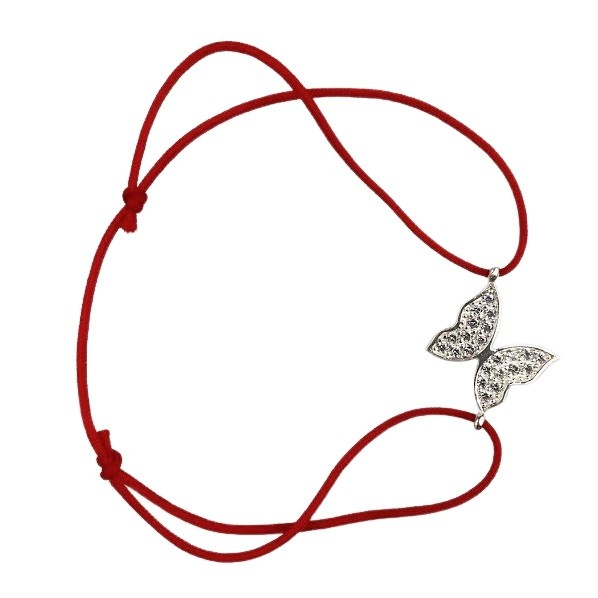 Bratara Snur Reglabil, Argint 925, Fluture Cu Zirconii, Jolie Silver, 0.9 g, 2 cm x 1.2 cm [2]