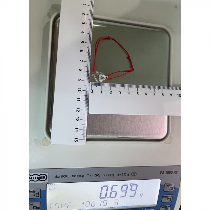 Bratara Snur Reglabil, Argint 925, Inimi Alaturate Cu Pietre, Jolie Silver, 0.6 g, 2 cm x 1 cm [4]