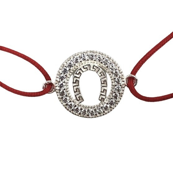 Bratara Snur Reglabil, Argint 925, Potcoava Incadrata Cu Pietre, Jolie Silver, 1 g, 2 cm x 1.5 cm [3]