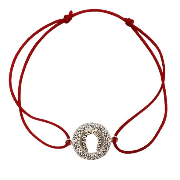 Bratara Snur Reglabil, Argint 925, Potcoava Incadrata Cu Pietre, Jolie Silver, 1 g, 2 cm x 1.5 cm [2]