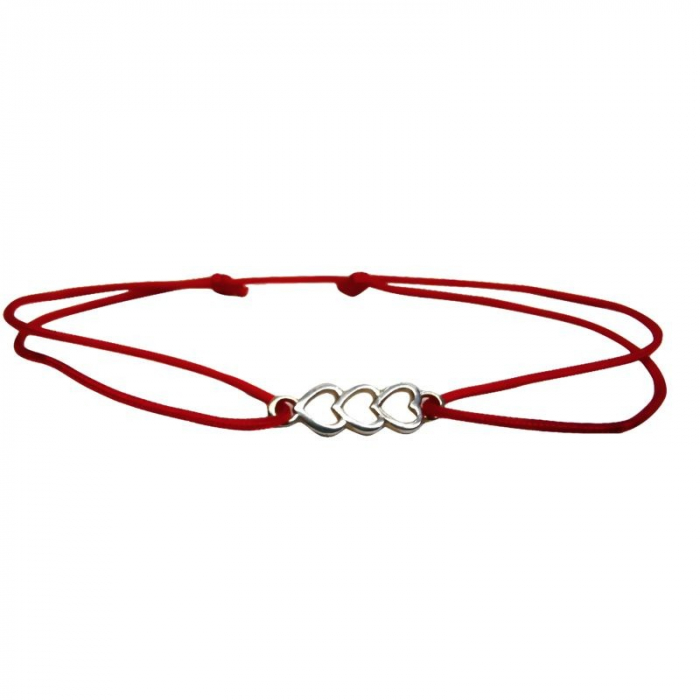 Bratara Snur Reglabil, Argint 925,  Sir Inimioare, 0.5 g, 2 cm x 0.5 cm [2]