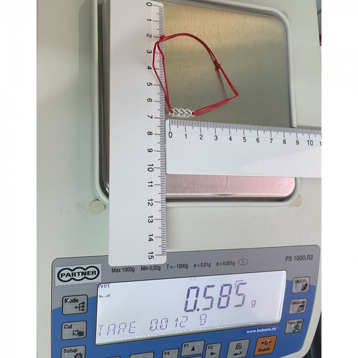 Bratara Snur Reglabil, Argint 925,  Sir Inimioare, 0.5 g, 2 cm x 0.5 cm [4]