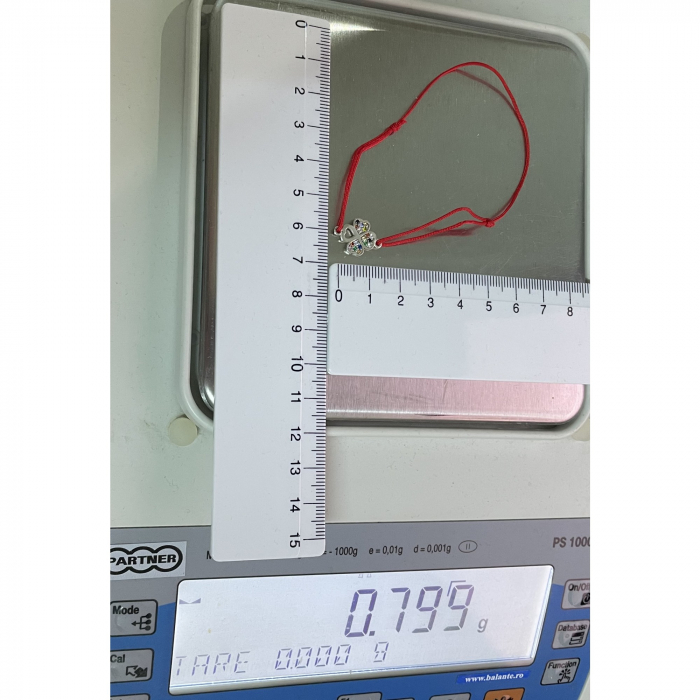 Bratara Snur Reglabil, Argint 925, Trifoi cu Zirconii Colorate, Jolie Silver, 0.8 g, 1.5 cm x 1.3 cm [5]