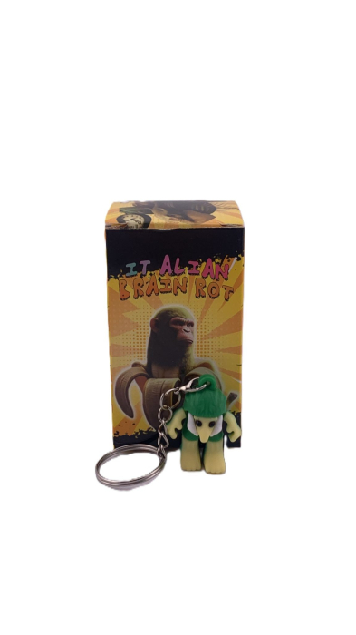 Breloc de Chei din Silicon, Flippy, Figurina Brainrot Brr Brr Patapim, 3,5 cm, Verde [2]