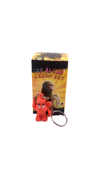 Breloc de Chei din Silicon, Flippy, Figurina Brainrot Ceainic Sahur, 4 cm, Rosu [2]