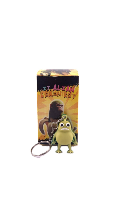 Breloc de Chei din Silicon, Flippy, Figurina Brainrot Slow Seline, 4 cm, Verde [2]