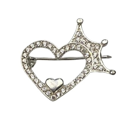 Brosa Argint 925 Inima si Coronita [3]