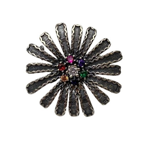Brosa din Argint 925 Floare Filigran cu Piatra [1]