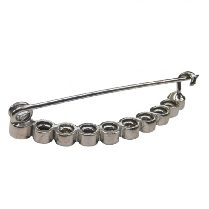 Brosa din Argint 925 Semicerc Pietre Colorate Rotunde [2]