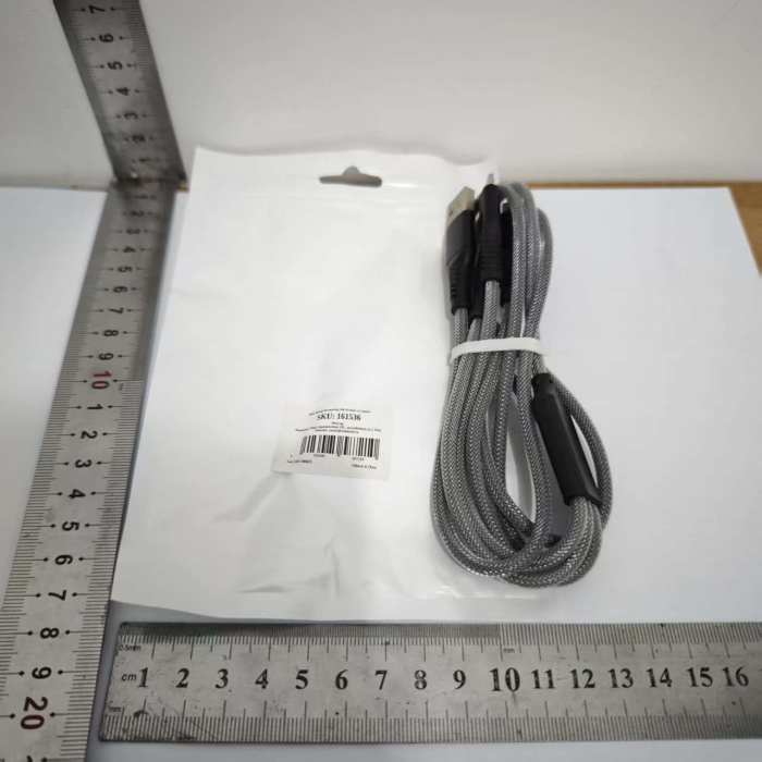 Cablu Multifunctional de Incarcare pentru Telefon 3in 1, Flippy, Cablu de incarcare rapida 66W, potrivit pentru Auto, Universal pentru Android si iOS, 1.2M, Negru [2]
