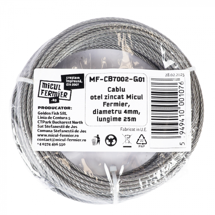 Cablu otel zincat Micul Fermier, diametru 4mm, lungime 25m [3]