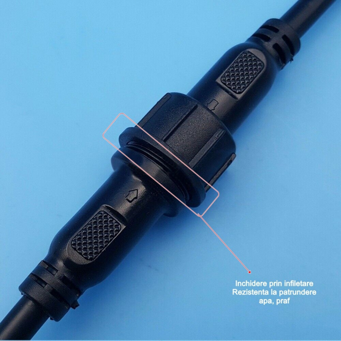 Cablu prelungitor IP65 Flippy, pentru lampi solare, material cauciuc si cupru, 2 Pini mama- tata, waterproof, 5 metri, negru [5]