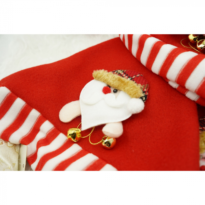Caciulita de Mos Craciun, Flippy,cu ornament de Mos Craciun, rosie, marime universala, material textil [4]