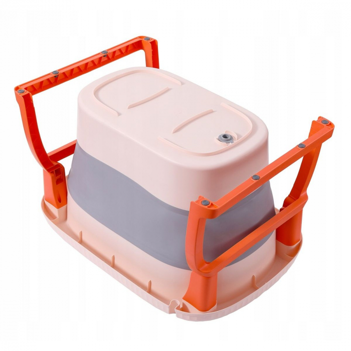 Cada Pliabila pentru Baie, Flippy, din PP+TPE, pentru Copii 0-6 Ani, cu Picioare, Suport de Sezut, Scurgere Etans, 80 x 52 x 42 cm, Portocaliu [8]