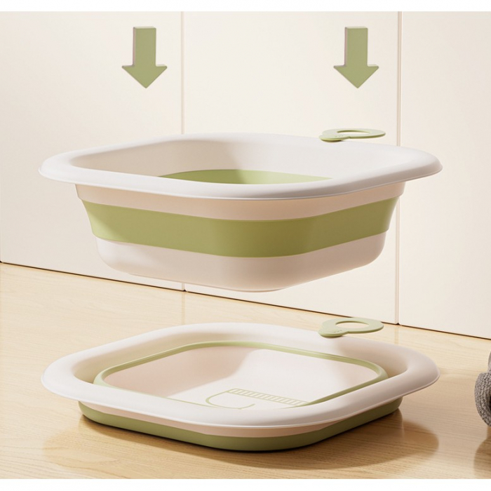 Cada Pliabila pentru Baie pentru Copii, Flippy, Cadita pentru Bebelusi, Model Patrat pentru Fundulet, Verde, 30x30x3.5 cm, 3.5 L [9]