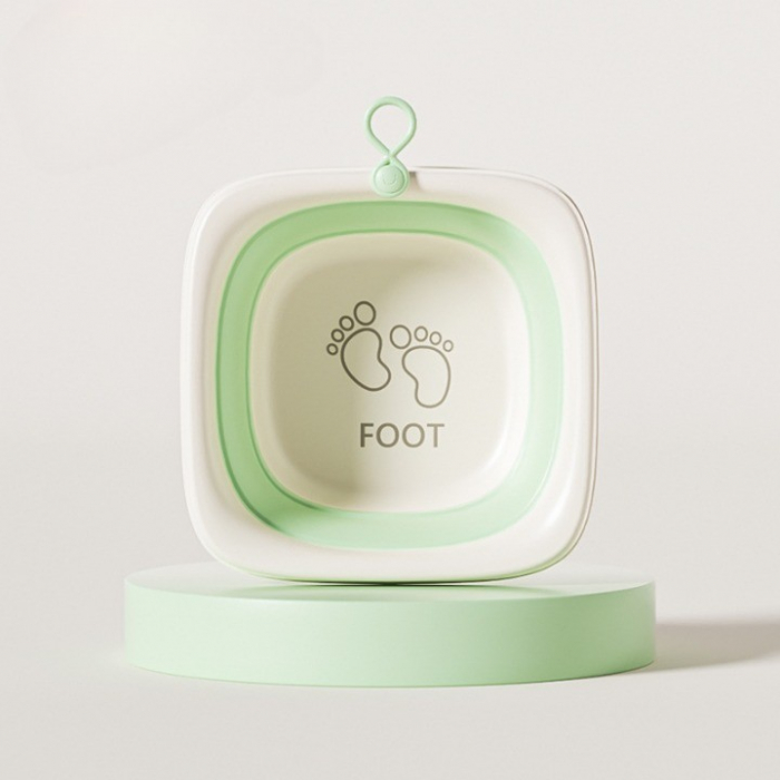 Cada Pliabila pentru Baie pentru Copii, Flippy, Cadita pentru Bebelusi, Model Patrat pentru Picioare, Verde, 32x27.5x3.7 cm, 4 L [2]