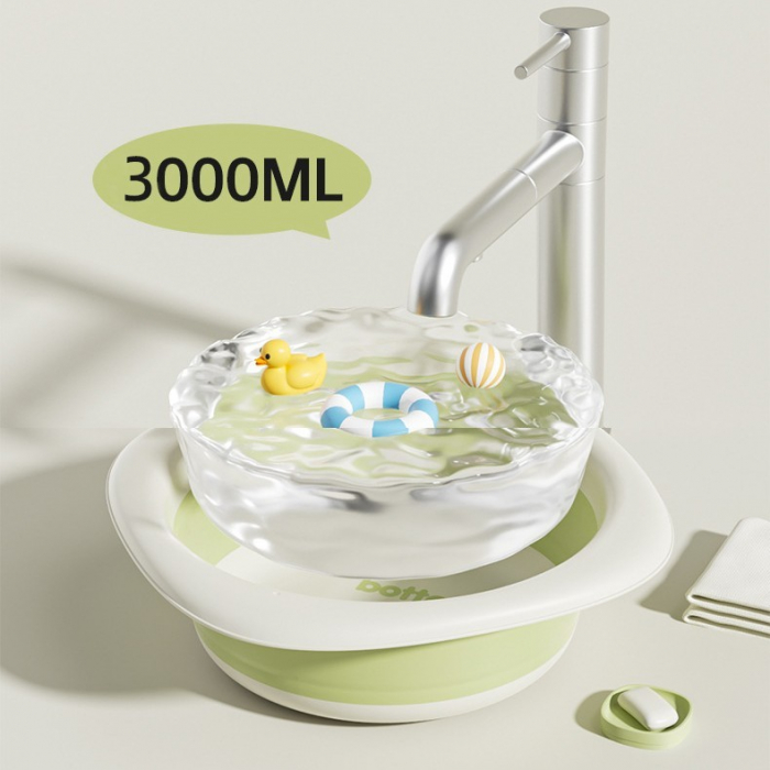 Cada Pliabila pentru Baie pentru Copii, Flippy, Cadita pentru Bebelusi, Model Romb cu Balon, Verde, 31.5x31.5x3.5 cm, 3L [9]