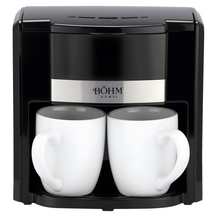 Cafetiera cu filtru BoHM HOME BDCM6050B2C, 420-500 W, 0,6 L, 2 cesti, filtru permanent, 2 cani ceramice [2]