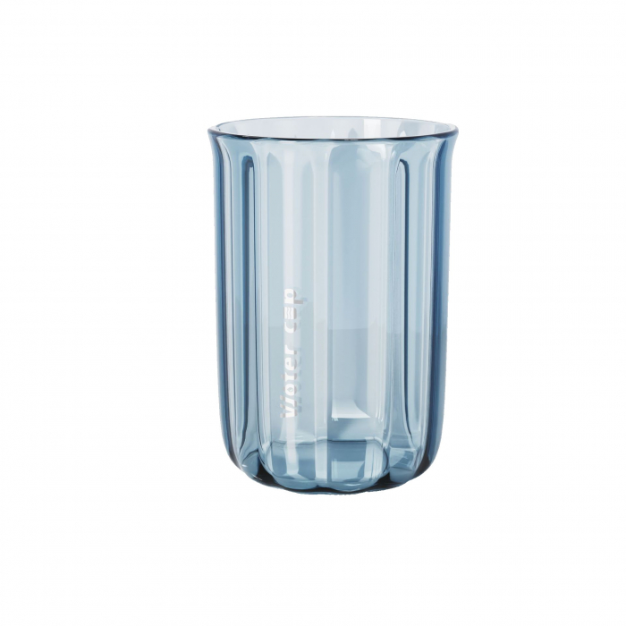 Cana de Apa pentru Clatit, Flippy, pentru Periuta de Dinti, 200 ml, 10.4 x 7.3 cm, Albastru Transparent [1]