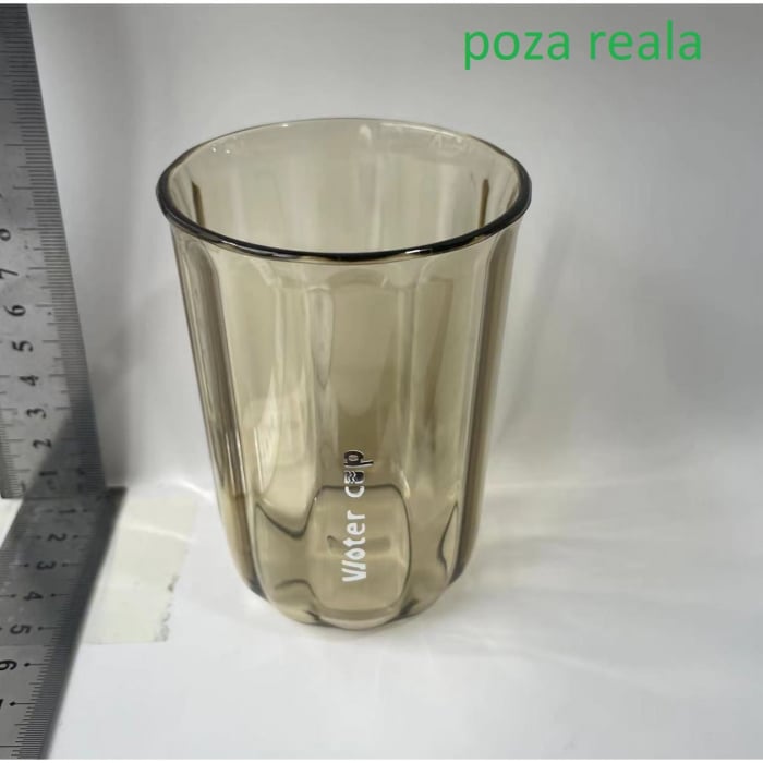 Cana de Apa pentru Clatit, Flippy, pentru Periuta de Dinti, 200 ml, 10.4 x 7.3 cm, Maro Transparent [3]