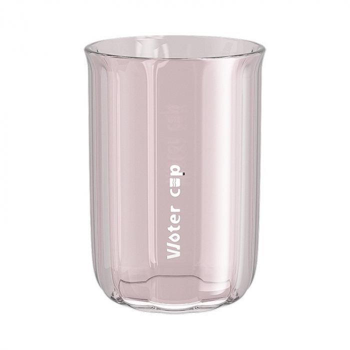 Cana de Apa pentru Clatit, Flippy, pentru Periuta de Dinti, 200 ml, 10.4 x 7.3 cm, Roz Transparent [1]