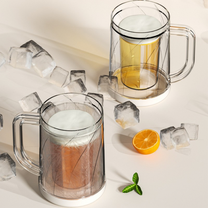 Cana Frigorifica cu Gheata, Flippy, 14.2 x 10.4 x 14.7 cm, Plastic, 800 ml, Transparent [12]